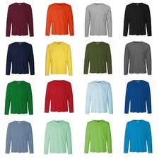 T Shirt Manches Longues Homme Fairtrade Bio Coton Shirt à Col Rond Jersey S-3XL