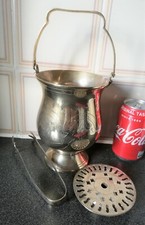 Excellent Set 3 Table des pièces: laiton pot + CLIP + Siège avec déc fleurs On.W-700g