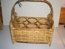 Flaschenkorb 6er, Rotin nature à la main environ 38 L x27b X 19 korbh. X 40gsh cm NEUF
