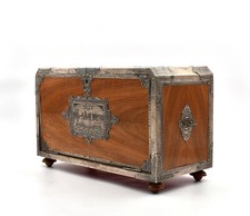 Cave à cigares bois décor argent ciselé pays hispanophobes 