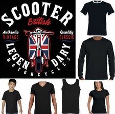 Scooter T-Shirt Lambretta Vespa Mod Paul Weller Vélo Légendaires Hommes Motard
