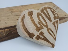 Boite à bijoux décorative Cœur en bois " I Love You "