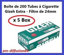 1000 TUBES à Cigarettes avec Filtres de 24 mm. GIZEH EXTRA - 5 BOX de 200 Tubes
