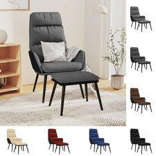 vidaXL Chaise de Relaxation avec Tabouret Tissu et Similicuir Multicolore