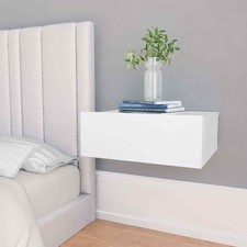 vidaXL Tables de chevet flottantes 2 pcs Blanc 40x30x15 cm Aggloméré