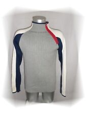 B - Pull  Fantaisie Tricolore Gris Blanc Marine Zip Epaule Jack Jones Taille M