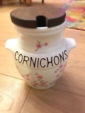 Gros pot à cornichons ❤️ motif fleurs - Big pickle Jar with pink flowers pattern