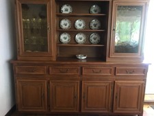 Buffet vaisselier 2 corps en chêne 