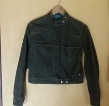 veste kaki col Mao tissu jean marque teddy Smith T 38 40 sr pull ss manteau 