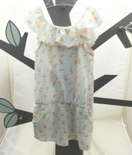 Okaïdi combishort sans manches blanc motifs fruits orange volant  fille 5  ans