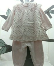 Absorba combinaison doublée rose manche longue pois gris bébé 18 mois