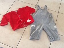 ensemble Bebe gris et rouge 74 1 an