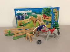 PLAYMOBIL Famille De Chevaux 4188 barrières JOUET OCCASION EN BOITE COMPLET