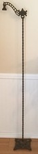 OLD VTG ANTIQUE CAST WROUGHT IRON BRIDGE ARM METAL DECORATIVE FLOOR LAMP LIGHT