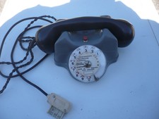 ancien Téléphone de bureau à cadran Noir Télic Noir et gris - Vintage années 50 