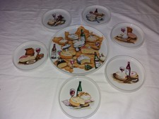 SERVICE FROMAGE VINTAGE L'HIRONDELLE  PLATEAU+ 6 ASSIETTES