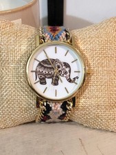 Montre Femme Bracelet Brésilien Cadran éléphant Quartz Tendance Fantaisie Neuf