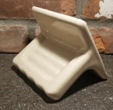 Vintage Ceramic Soap Holder Cream W/ Tan Speckle NOS