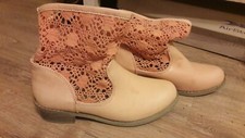 bottines saumon abricot 38 dentelle