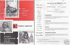 Publicité ancienne _ Pouey Conseils d'Entreprise Présentation Services Impayés