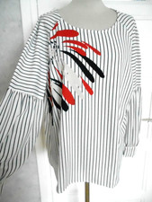 HAUT TUNIQUE A RAYURES FLUIDE+MOTIFS SIXTH SENSE TAILLE 46 NEUVE