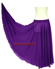 Bleuâtre Violet Jupe Mousseline Long Full Circle Tribal Ventre Danse Plage Boho