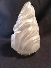 1 Tulipe Flamme Pâte De Verre Pour Lampe Lustre Applique ht 21 cm