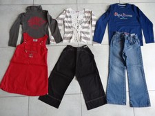 lot hiver fille 8 ans:sous pull okaidi,robe complices,TS confetti,panta confetti