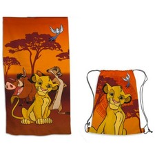 Le Roi Lion - Serviette de Bain Enfant et Sac de Piscine Simba - Drap de plage