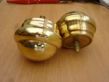 1 paire d' embouts pour tringle à rideaux en laiton avec vis -Vintage voir photo