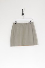 Vintage Simili Cuir Mini Jupe Gris (W30)