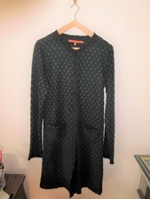 GILET LONG LA FEE MARABOUTEE T2 - 38 vert et noir