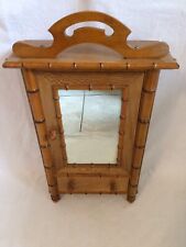 ARMOIRE à GLACE pour POUPEE 1920 BOIS VERNIS BLOND Imitation BAMBOU