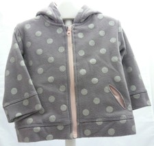 Kiabi veste zippé gris à pois argenté mat  à capuche bébé fille 9 mois