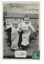 CARTE FANTAISIE  BEBES  JEAN QUI RIT ET JEAN QUI PLEURE 