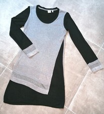 Robe femme taille 38 MISS CAPTAIN en lainage gris et noir