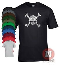 Crâne Et OS Croisés T-Shirt Mosaïque Style Pirate Grunge T-Shirt