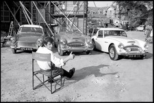 1961, Jean-Paul Belmondo with three Austin-Healey. Paris Match. Photo Prepress