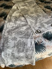 Paire rideaux Toile De Jouy Coton Doublé Bachette Occultant 150x280