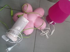 LOT DE 3 LUMINAIRES POUR FILLE ROSE FUSHIA IKEA LICORNE FOIR FOUILLE