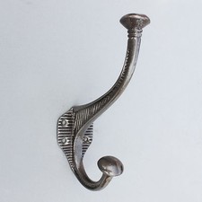 Large à rayures en fonte chapeau & crochet porte victorienne antique style vintage CH21