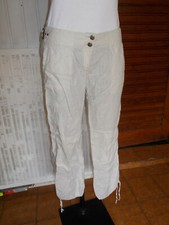 Pantalon court pantacourt 100% lin beige ARMANI JEANS AJ 38FR 36D 10UK 19AO17