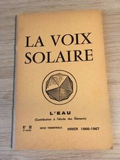 La Voix Solaire n° spécial  L’Eau  symbolisme alchimie franc-maçonnerie planche