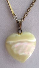 collier pendentif vintage chaîne déco couleur or pendentif coeur nacre 2032