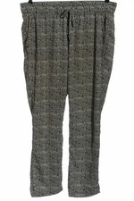 STILE BENETTON Pantalon «Baggy» Dames T 42 blanc-noir Pantalon style décontracté