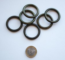 LOT DE 6 GRANDS ANNEAUX DE RIDEAU ANCIENS CREUX / 25 mm diamètre interne / AN 3