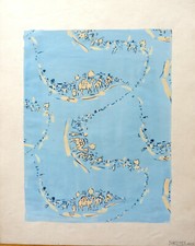 MAQUETTE POUR PAPIER PEINT GOUACHE MOTIF LA CARAVANE DE J. WASSMER VERS 1947 (5)