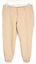 Suistudio Grey Pantalon Femmes Ue 40 Soie Laine Revers Ourlets Classique Zip Fly