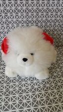 Peluche doudou boule ours blanc cache oreilles rouge Snowball Russ