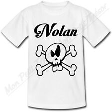T-shirt Enfant Tête de Mort avec Prénom Personnalisé